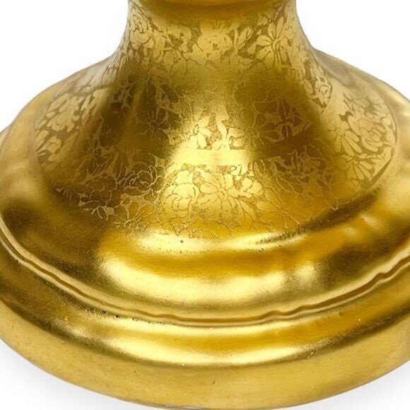 Osborne China Gold Footed Dish Compote Dish Scalloped Rim and Flared Base - Picture 4 of 9